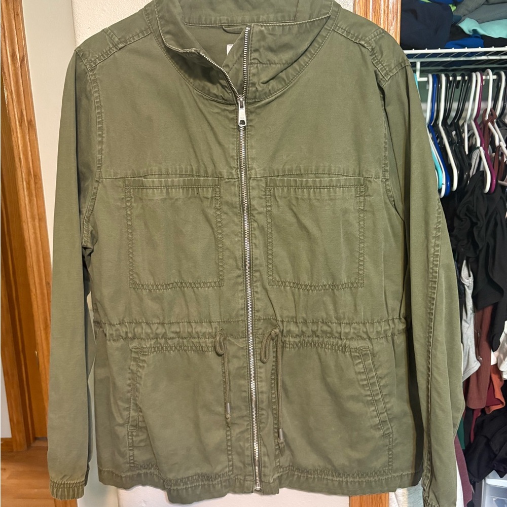 Olive Green Zip-Up Jacket